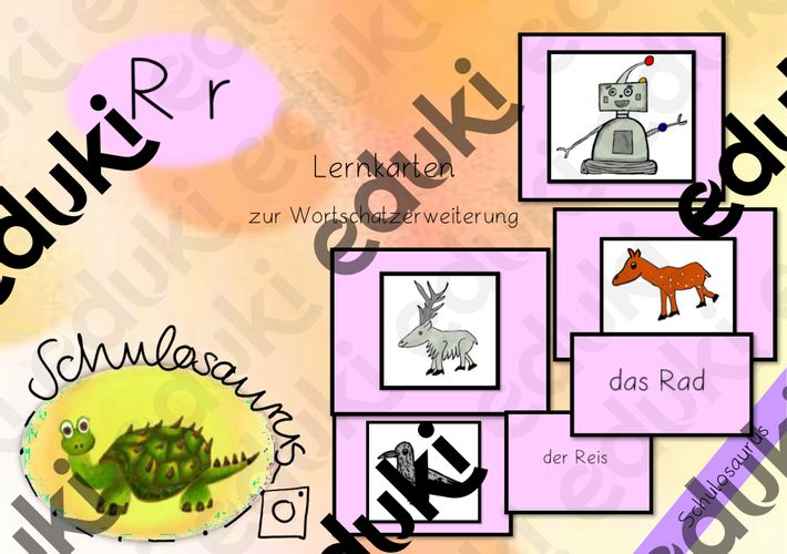 Bild-Wort-Lernkarten zum Buchstaben R – Unterrichtsmaterial im Fach Deutsch