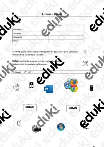 Hardware & Software - Informatik - DaZ + Lösung – Unterrichtsmaterial ...