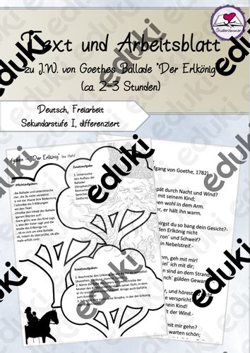 text und arbeitsblatt goethes der erlkonig text und aufgaben fur 2 3 stunden differenziert Erlkönig Inhaltsangabe Arbeitsblatt
Text und Arbeitsblatt "Goethes Der Erlkönig" Text und Aufgaben für
