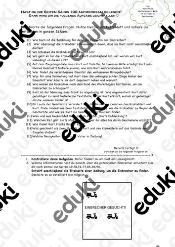 vorstadtkrokodile fragen zu den seiten 54 bis 100 Vorstadtkrokodile Unterrichtsmaterial
Vorstadtkrokodile Fragen zu den Seiten 54 bis 100