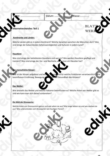 arbeitsblatt aufgabenblatt internetrecherche 1 Internetrecherche Arbeitsblatt
Arbeitsblatt Aufgabenblatt Internetrecherche – Unterrichtsmaterial in