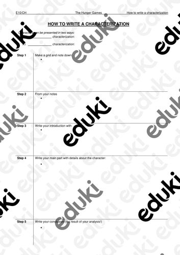 How to write a characterization – Unterrichtsmaterial im Fach Englisch