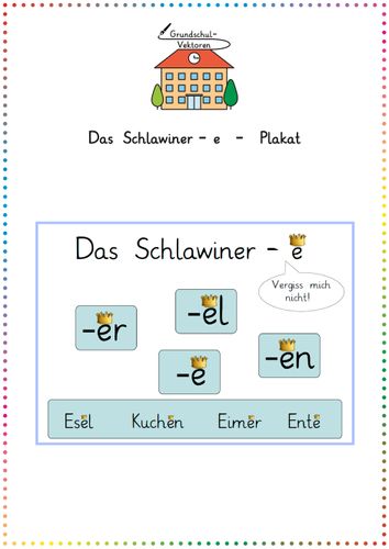 Das Schlawiner -e - Plakat – Unterrichtsmaterial in den Fächern Deutsch ...