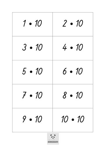 Festigung 10er-Reihe | Mathespiel Kleines Einmaleins ...