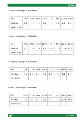 Maßstab – Unterrichtsmaterial im Fach Mathematik