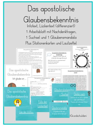 Das apostolische Glaubensbekenntnis – Unterrichtsmaterial im Fach Religion