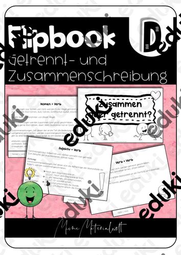 Flipbook zur Zusammen- und Getrenntschreibung – Unterrichtsmaterial im ...