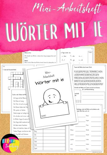 Wörter mit ie Mini-Arbeitsheft – Unterrichtsmaterial im Fach Deutsch