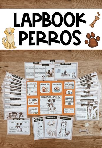 Perros Lapbook + Datos interesantes - material didáctico de las asignaturas  Español para extranjeros & Ciencias naturales