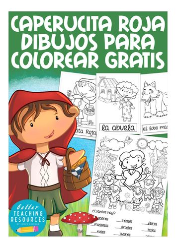 Caperucita Roja - dibujos para colorear Español para la primaria FREEBIE /  gratis! - material didáctico de las asignaturas Educación Artística / Artes  & Lengua y literatura