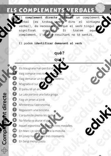 Complement directe, indirecte i circunstàncial - material de la ...