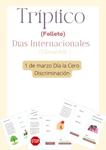 Tríptico / Folleto / Discriminación - material de la siguiente asignatura  Material interdisciplinario