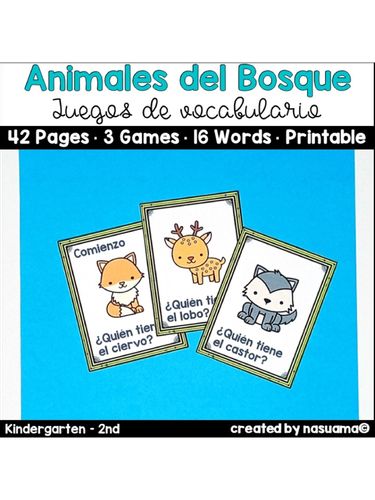 Animales del bosque - Juegos de vocabulario - material didáctico de las  asignaturas English / Inglés & Español para extranjeros