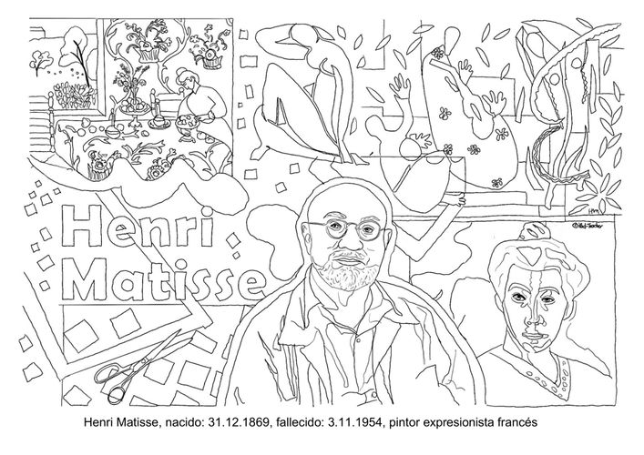 ARTE: Henri Matisse - dibujo para colorear (PDF) - material didáctico de  las asignaturas Español para extranjeros & Educación Artística / Artes