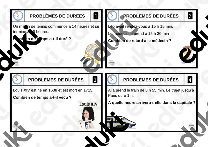 Problèmes de durée - Ressource pédagogique pour ton cours de Mathématiques