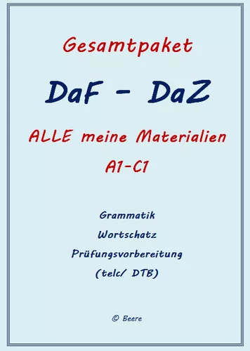 DaF/DaZ - Gesamtpaket ALLER Materialien – Unterrichtsmaterial im Fach ...