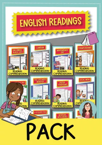 English Reading Comprehension Texts + Grammar PACK (inglés) - material ...