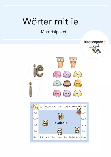 Materialpaket Wörter mit ie (wachsend) – Unterrichtsmaterial im Fach ...