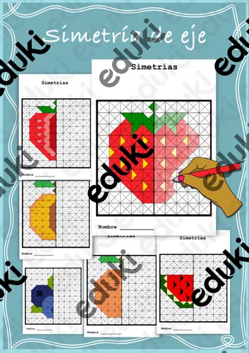 Simetría de eje - Frutas - material de la siguiente asignatura Matemáticas