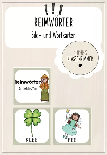 Reimwörter Bildkarten – Unterrichtsmaterial in den Fächern DaZ/DaF ...
