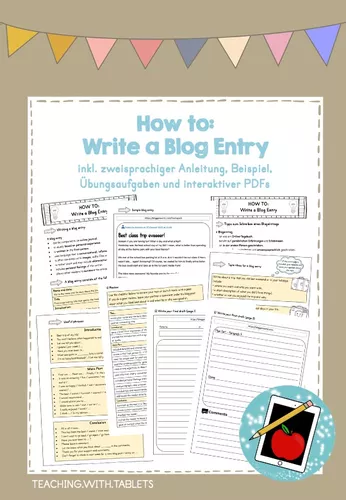 How to Write a Blog Entry inkl. interaktiver PDFs – Unterrichtsmaterial ...