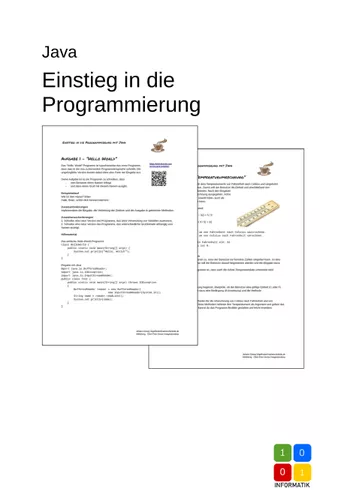 Einstieg in die Programmierung mit Java – Unterrichtsmaterial im Fach ...