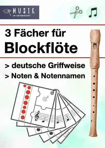 MUSIK ️ Blockflöte deutsche Griffweise als Fächer • Griff Note ...
