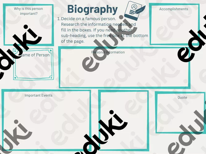Writing an Biography_tasksheets – Unterrichtsmaterial im Fach Englisch