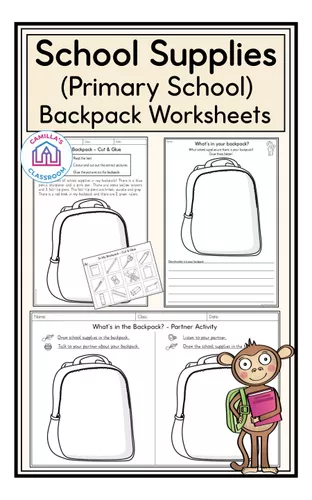 School Supplies - Backpack Worksheets - Εκπαιδευτικό υλικό για το μάθημα