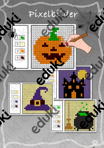 Pixelbilder - Halloween – material i ämnet Bild
