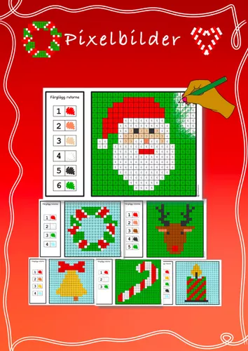 Pixelbilder med julmotiv – material i ämnet Bild