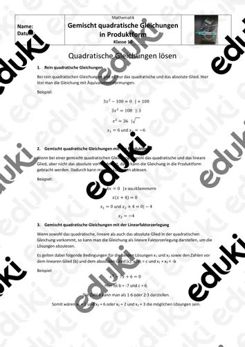 Quadratische Gleichungen lösen - Erklärung mit Beispiel und weiteren ...