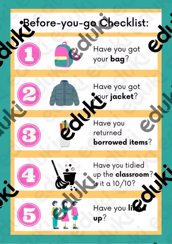 YT Routine checklist - Εκπαιδευτικό υλικό για το μάθημα