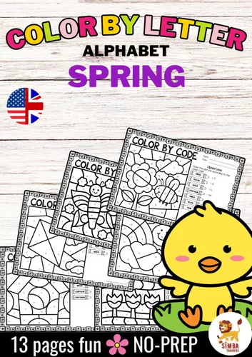 Color by letter code - Alphabet (Spring) | Seasons Letter Recognition ...