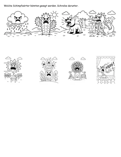 Arbeitsblätter Schimpfwörter, Beleidigungen – Unterrichtsmaterial im ...