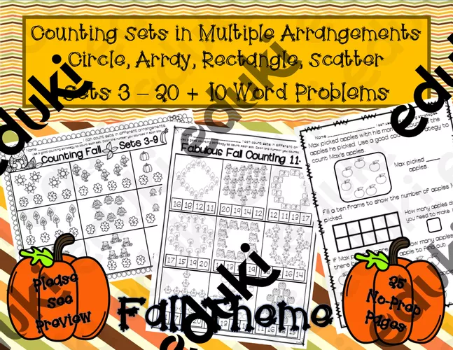 FALL Counting Sets in Different Arrangements (Array, Rectangle, Circle ...