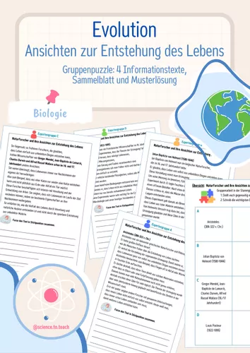 Evolution: Ansichten Entstehung des Lebens - Gruppenpuzzle ...