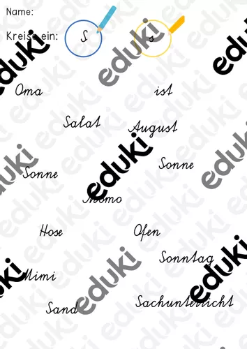 Buchstabe Ss in Schreibschrift – Unterrichtsmaterial im Fach Deutsch