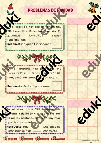 PROBLEMAS DE NAVIDAD - material de la siguiente asignatura Matemáticas
