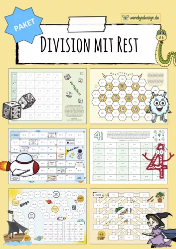division mit rest 8 spiele 3 arbeitsblatter Division Mit Rest Arbeitsblätter
Division mit Rest 8 Spiele & 3 Arbeitsblätter – Unterrichtsmaterial