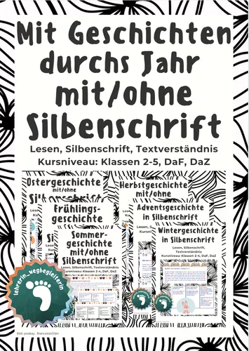 Paket: 7 Geschichten durchs Jahr mit/ohne Silbenschrift ...