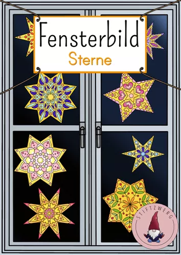 Fensterbild: Sterne/ Weihnachten/ Winter – Unterrichtsmaterial im Fach Fachübergreifendes
