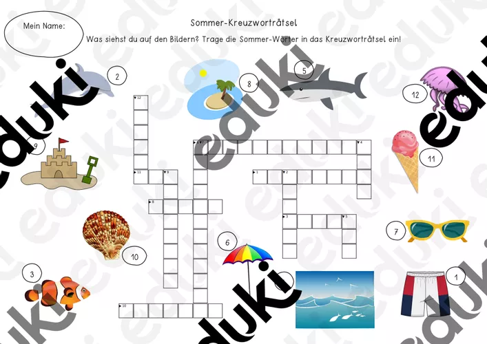 Sommer Kreuzwortr tsel Mit Bildern Sommer Wortschatz sommer-kreuzwortr-tsel-mit-bildern-sommer-wortschatz