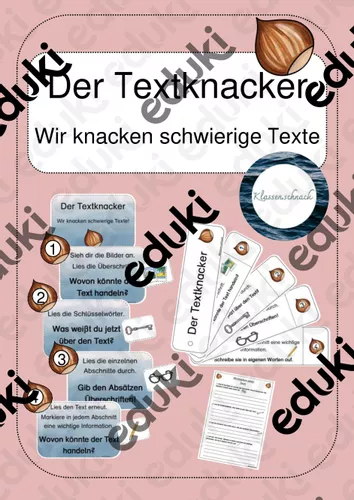 der textknacker wir knacken schwierige texte Textknacker Arbeitsblätter
Der Textknacker Wir knacken schwierige Texte – Unterrichtsmaterial im
