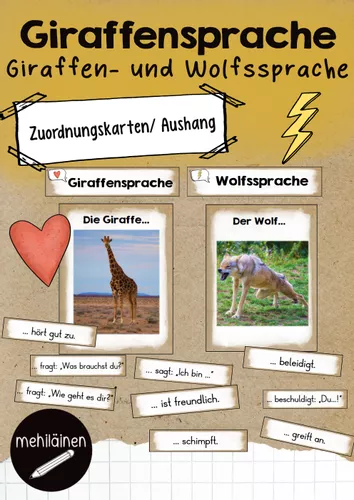 Giraffensprache | Giraffen-und Wolfssprache – Unterrichtsmaterial im Fach Fachübergreifendes