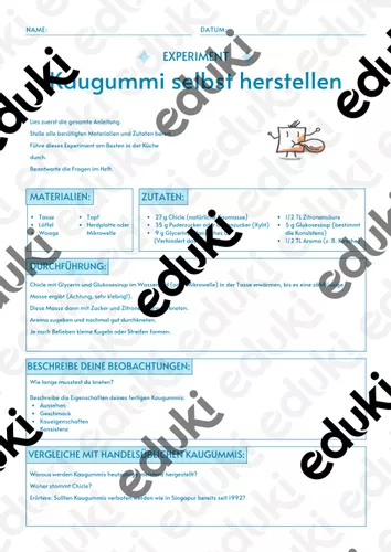 Kaugummi selbst herstellen nachhaltig mit Chicle – Unterrichtsmaterial im Fach Ethik & Werte und ...