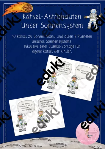 Rätsel-Astronauten zum Sonnensystem – Unterrichtsmaterial im Fach Sachunterricht