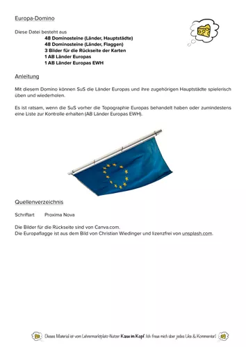 domino europa eu europaeische union 1 Europäische Union Unterrichtsmaterial
Domino Europa EU Europäische Union – Unterrichtsmaterial im Fach Erdkunde