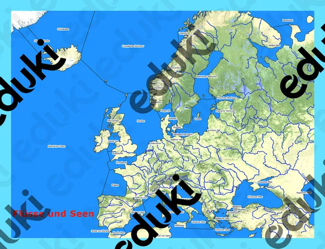Flüsse und Seen in Europa Karte – Unterrichtsmaterial im Fach Erdkunde