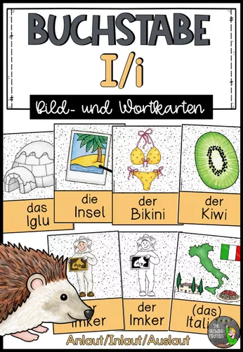 Buchstabe I/i - Bildkarten und Wortkarten (Anlaut - Inlaut - Auslaut ...